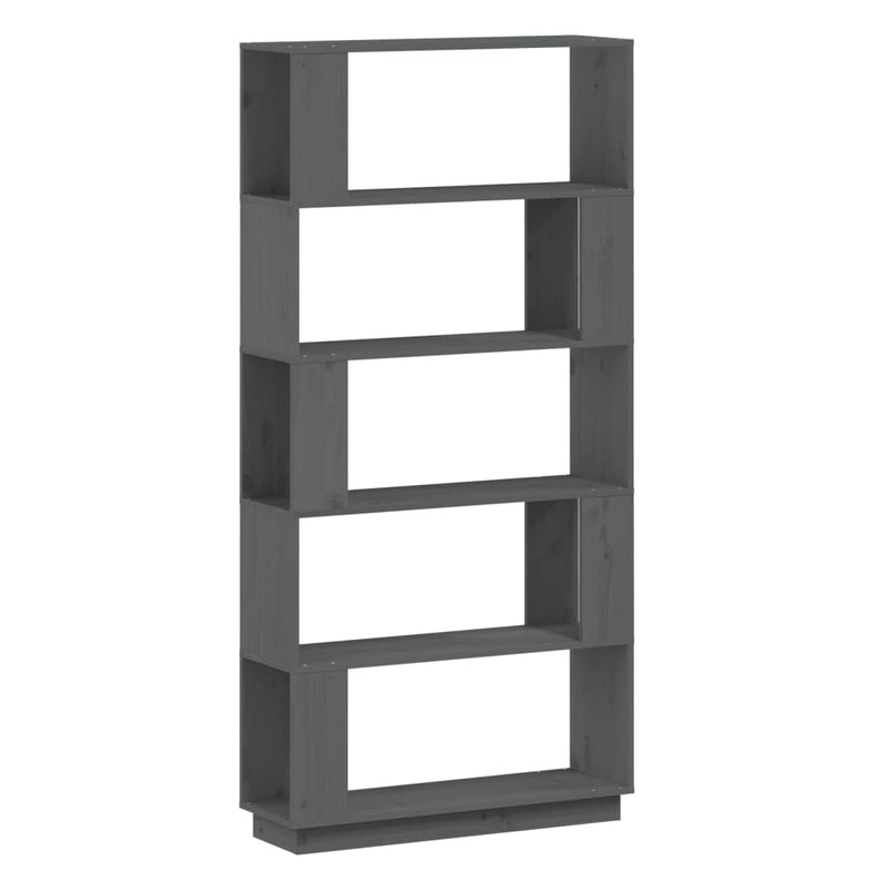 Boekenkast/kamerscherm 80x25x163,5 cm massief grenenhout grijs MeubelReus