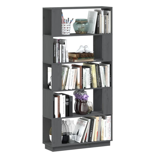 Boekenkast/kamerscherm 80x25x163,5 cm massief grenenhout grijs MeubelReus