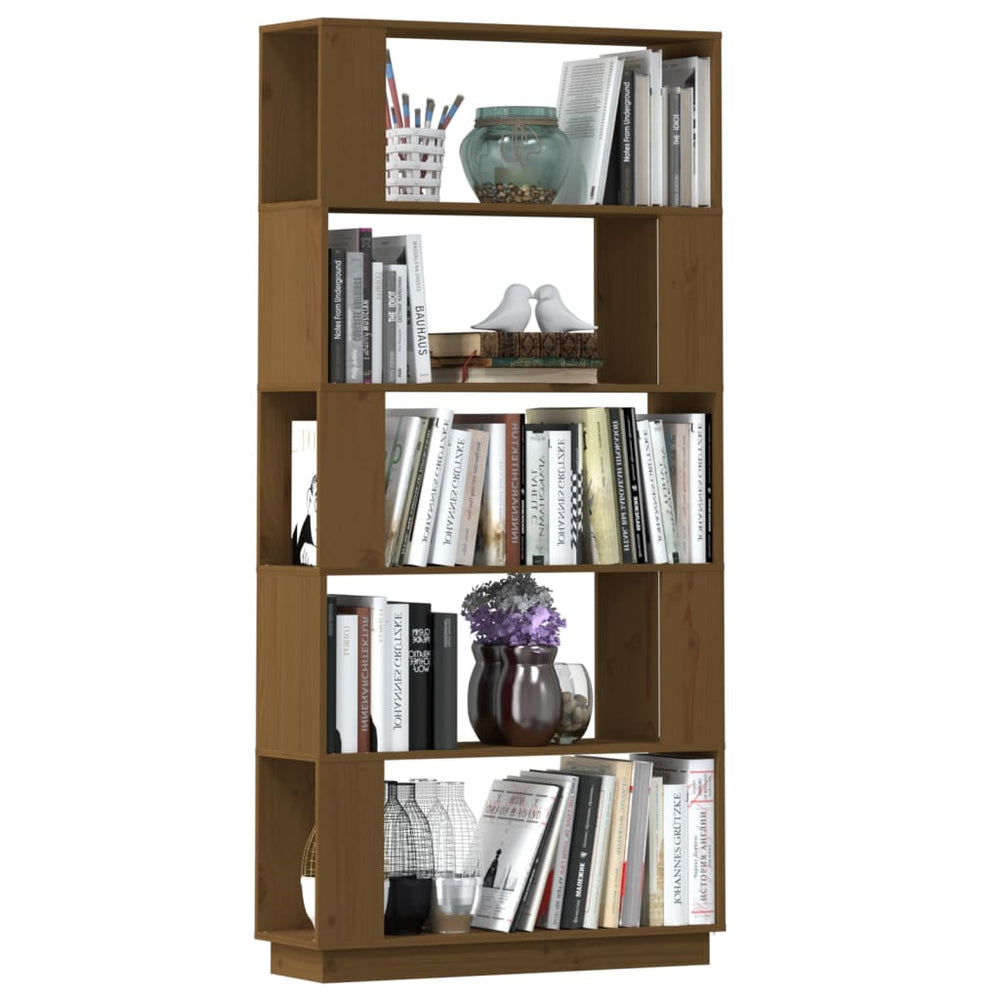 Boekenkast/kamerscherm 80x25x163,5 cm grenenhout honingbruin MeubelReus