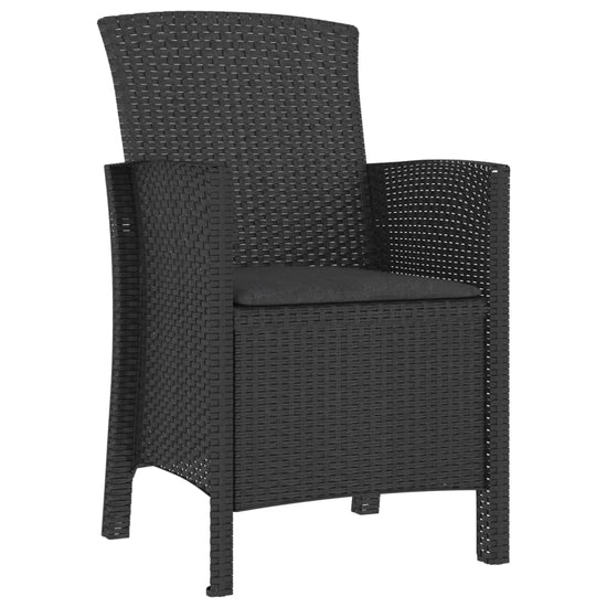 3-delige Loungeset met kussens PP rattan grafietkleurig MeubelReus