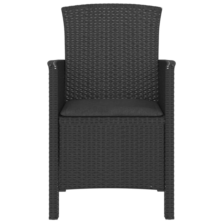 3-delige Loungeset met kussens PP rattan grafietkleurig MeubelReus