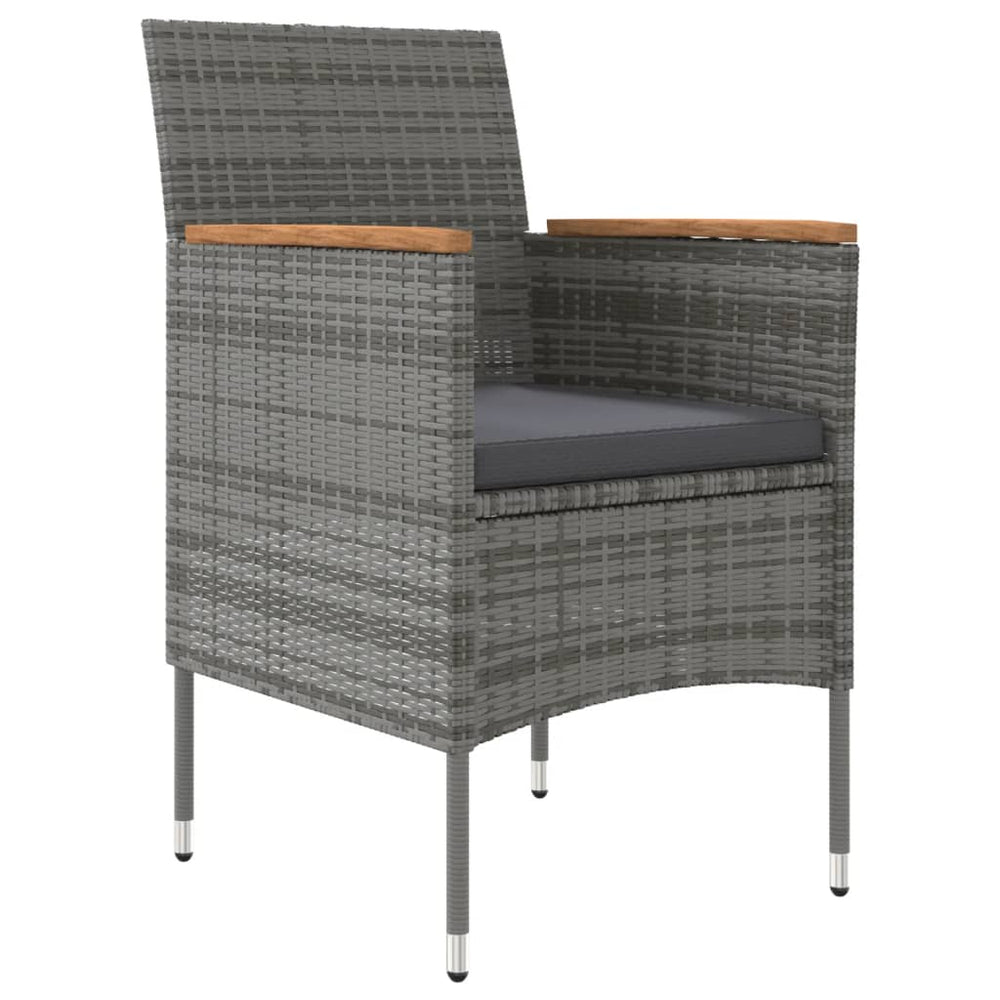 9-delige Tuinset met kussens grijs en zwart MeubelReus