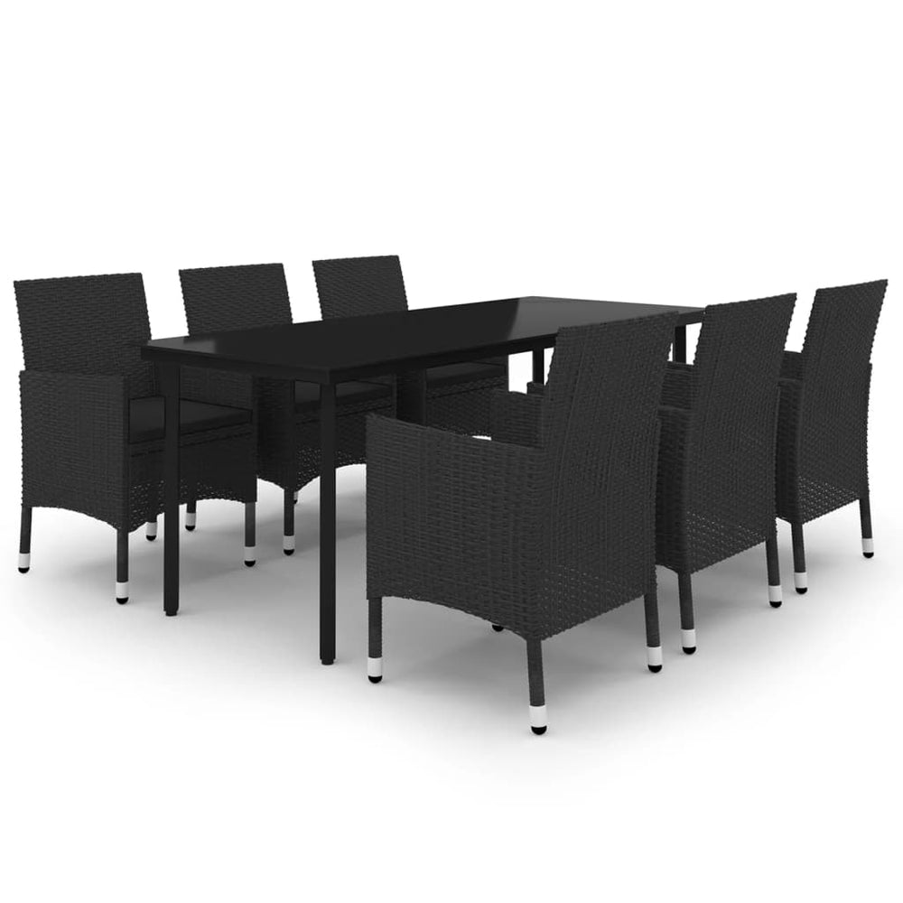 7-delige Tuinset met kussens poly rattan en glas MeubelReus