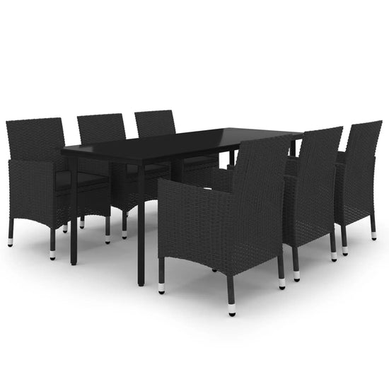 7-delige Tuinset met kussens poly rattan en glas MeubelReus