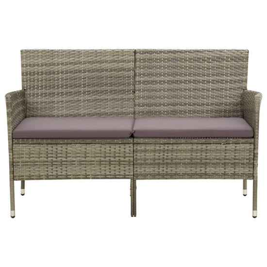 Tuinbank 3-zits met kussen poly rattan grijs MeubelReus