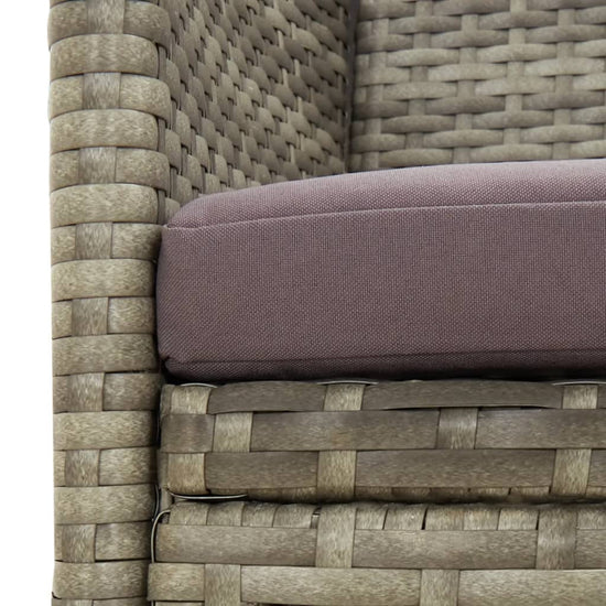 Tuinbank 3-zits met kussen poly rattan grijs MeubelReus