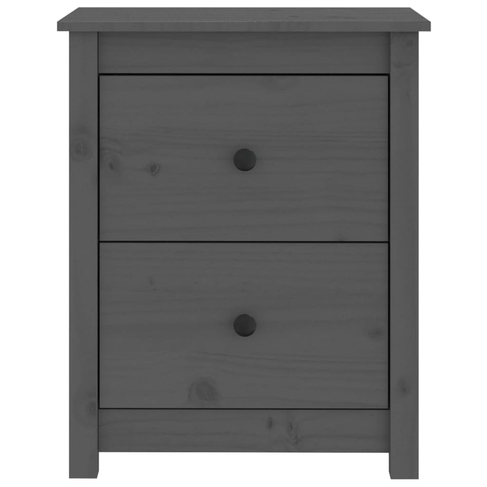 Nachtkastjes 2 st 50x35x61,5 cm massief grenenhout grijs MeubelReus