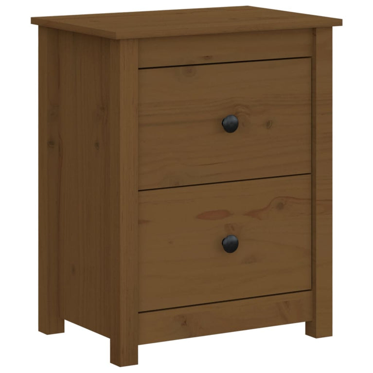 Nachtkastjes 2 st 50x35x61,5 cm massief grenenhout honingbruin MeubelReus