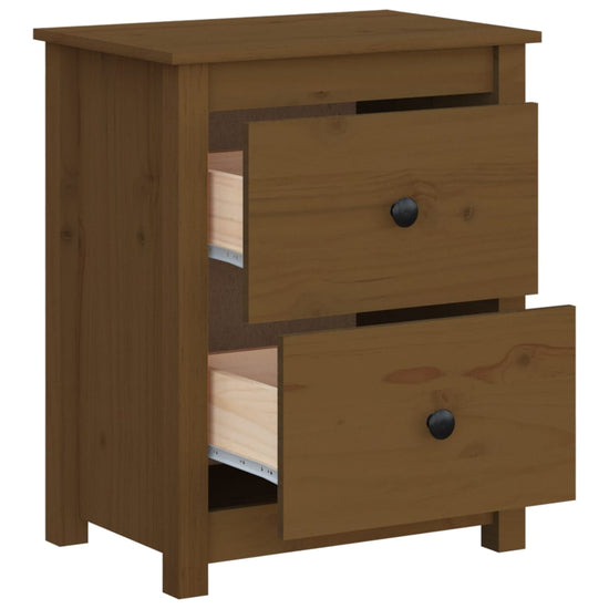 Nachtkastjes 2 st 50x35x61,5 cm massief grenenhout honingbruin MeubelReus