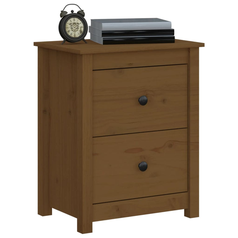 Nachtkastjes 2 st 50x35x61,5 cm massief grenenhout honingbruin MeubelReus