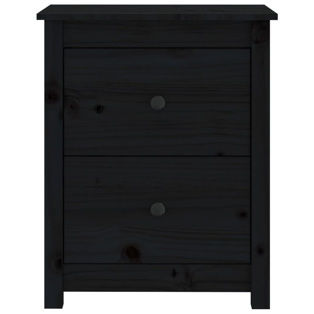Nachtkastjes 2 st 50x35x61,5 cm massief grenenhout zwart MeubelReus
