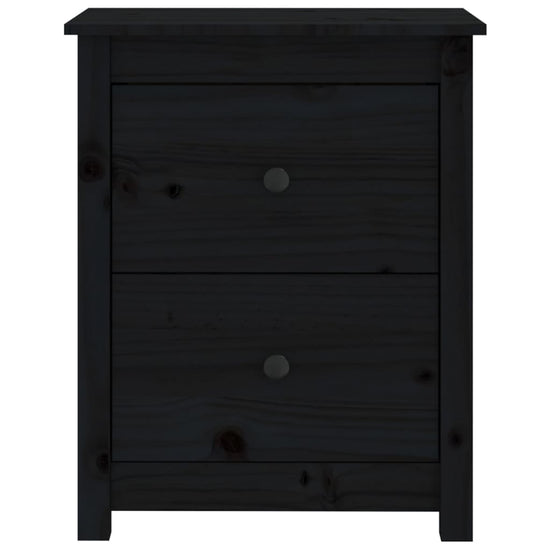 Nachtkastjes 2 st 50x35x61,5 cm massief grenenhout zwart MeubelReus