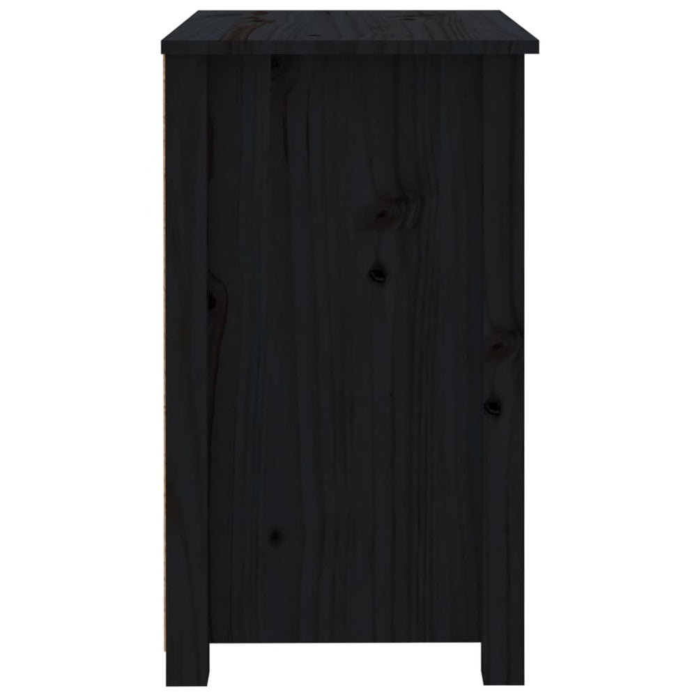 Nachtkastjes 2 st 50x35x61,5 cm massief grenenhout zwart MeubelReus