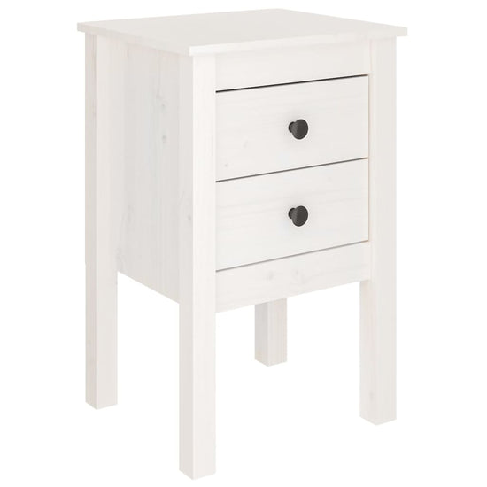 Nachtkastjes 2 st 40x35x61,5 cm massief grenenhout wit MeubelReus