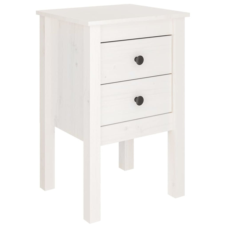 Nachtkastjes 2 st 40x35x61,5 cm massief grenenhout wit MeubelReus