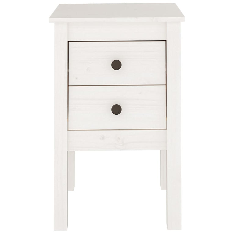 Nachtkastjes 2 st 40x35x61,5 cm massief grenenhout wit MeubelReus