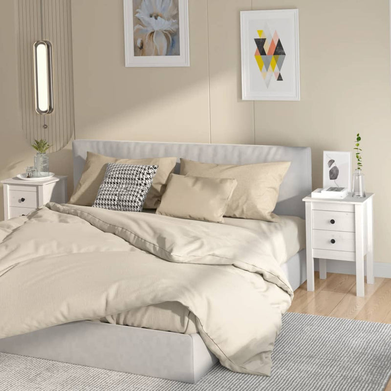 Nachtkastjes 2 st 40x35x61,5 cm massief grenenhout wit MeubelReus