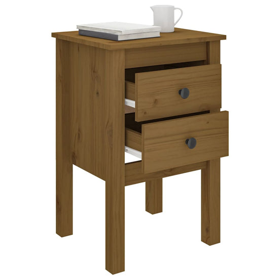 Nachtkastje 40x35x61,5 cm massief grenenhout honingbruin MeubelReus