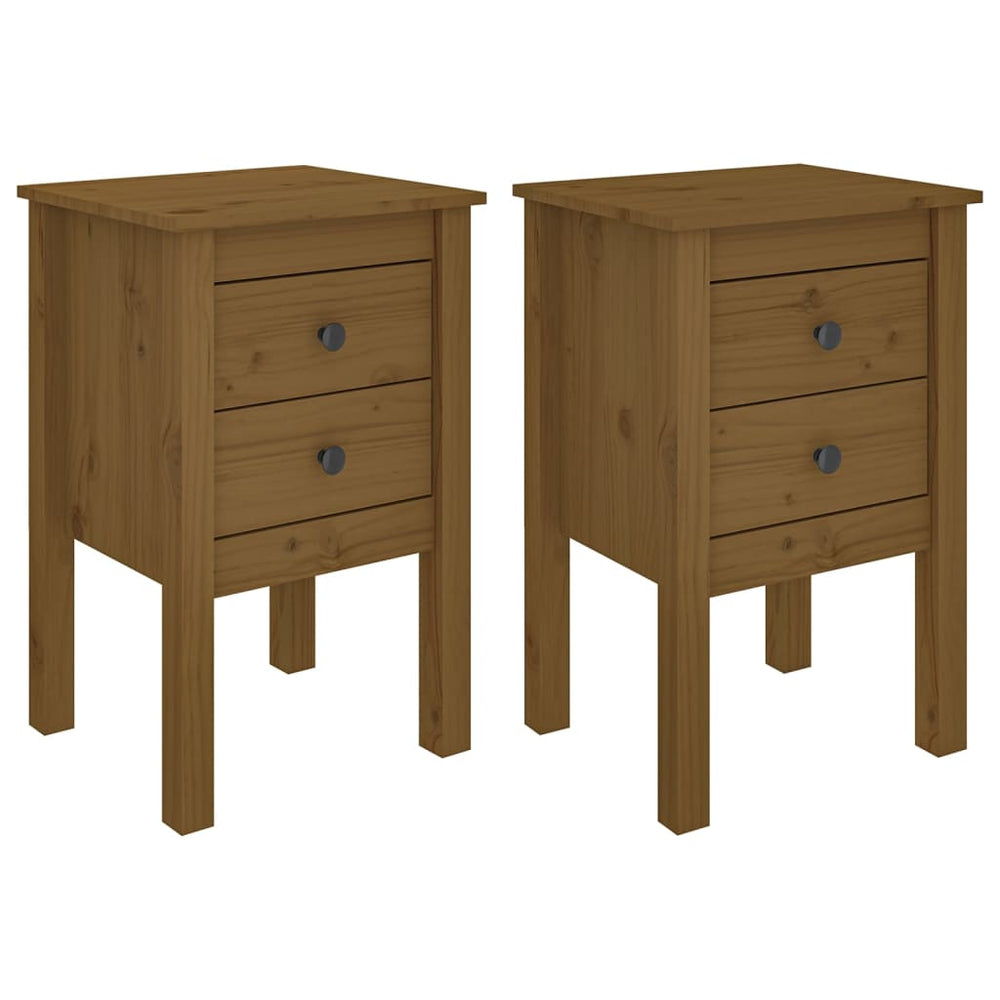 Nachtkastjes 2 st 40x35x61,5 cm massief grenenhout honingbruin MeubelReus