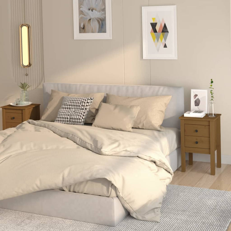 Nachtkastjes 2 st 40x35x61,5 cm massief grenenhout honingbruin MeubelReus