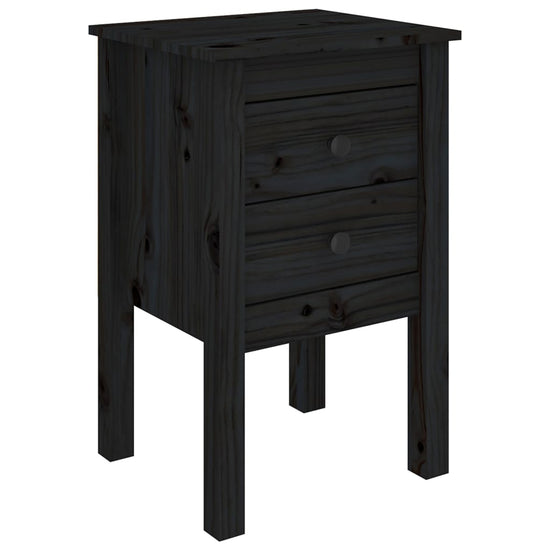 Nachtkastjes 2 st 40x35x61,5 cm massief grenenhout zwart MeubelReus