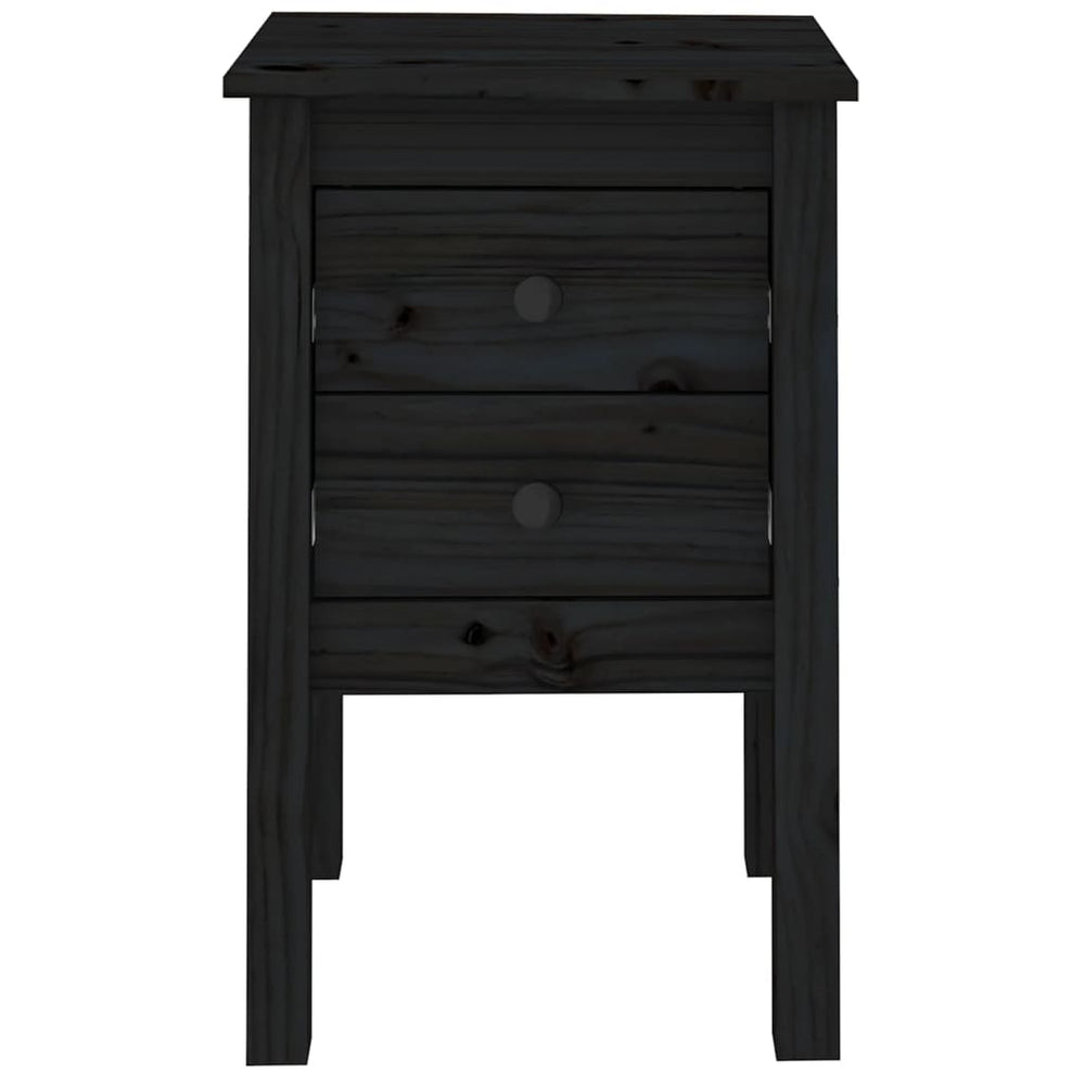 Nachtkastjes 2 st 40x35x61,5 cm massief grenenhout zwart MeubelReus