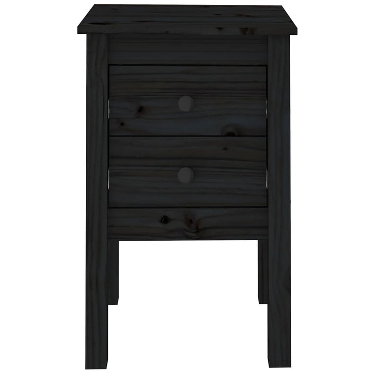 Nachtkastjes 2 st 40x35x61,5 cm massief grenenhout zwart MeubelReus