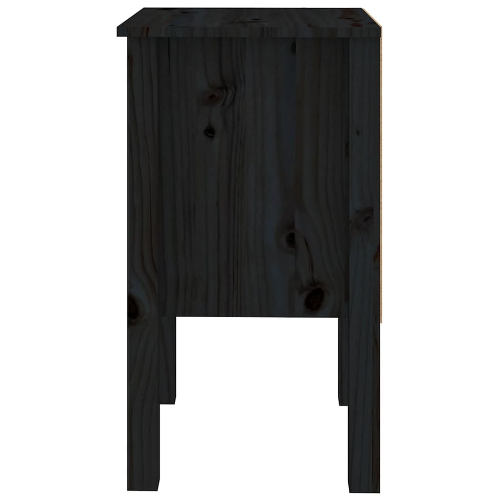Nachtkastjes 2 st 40x35x61,5 cm massief grenenhout zwart MeubelReus
