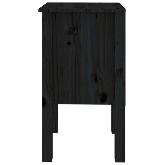 Nachtkastjes 2 st 40x35x61,5 cm massief grenenhout zwart MeubelReus