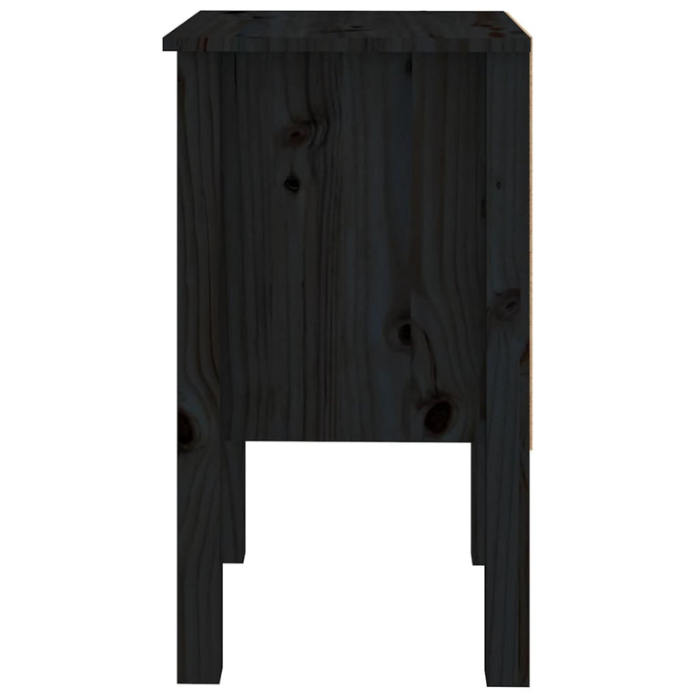 Nachtkastjes 2 st 40x35x61,5 cm massief grenenhout zwart MeubelReus