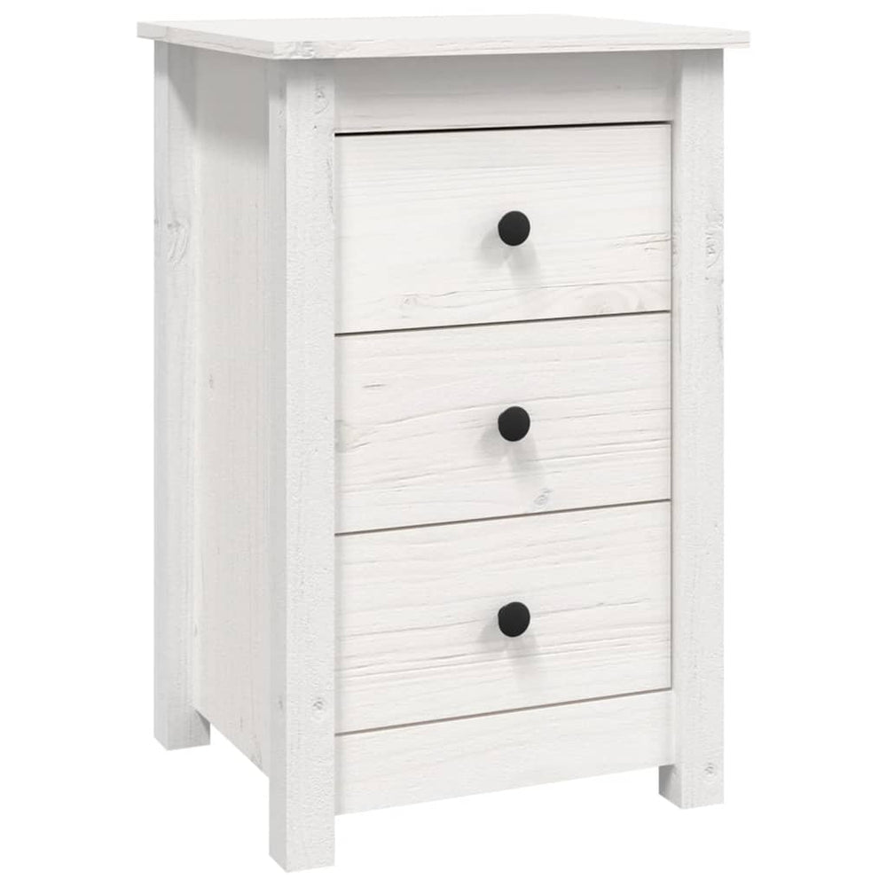 Nachtkastjes 2 st 40x35x61,5 cm massief grenenhout wit MeubelReus
