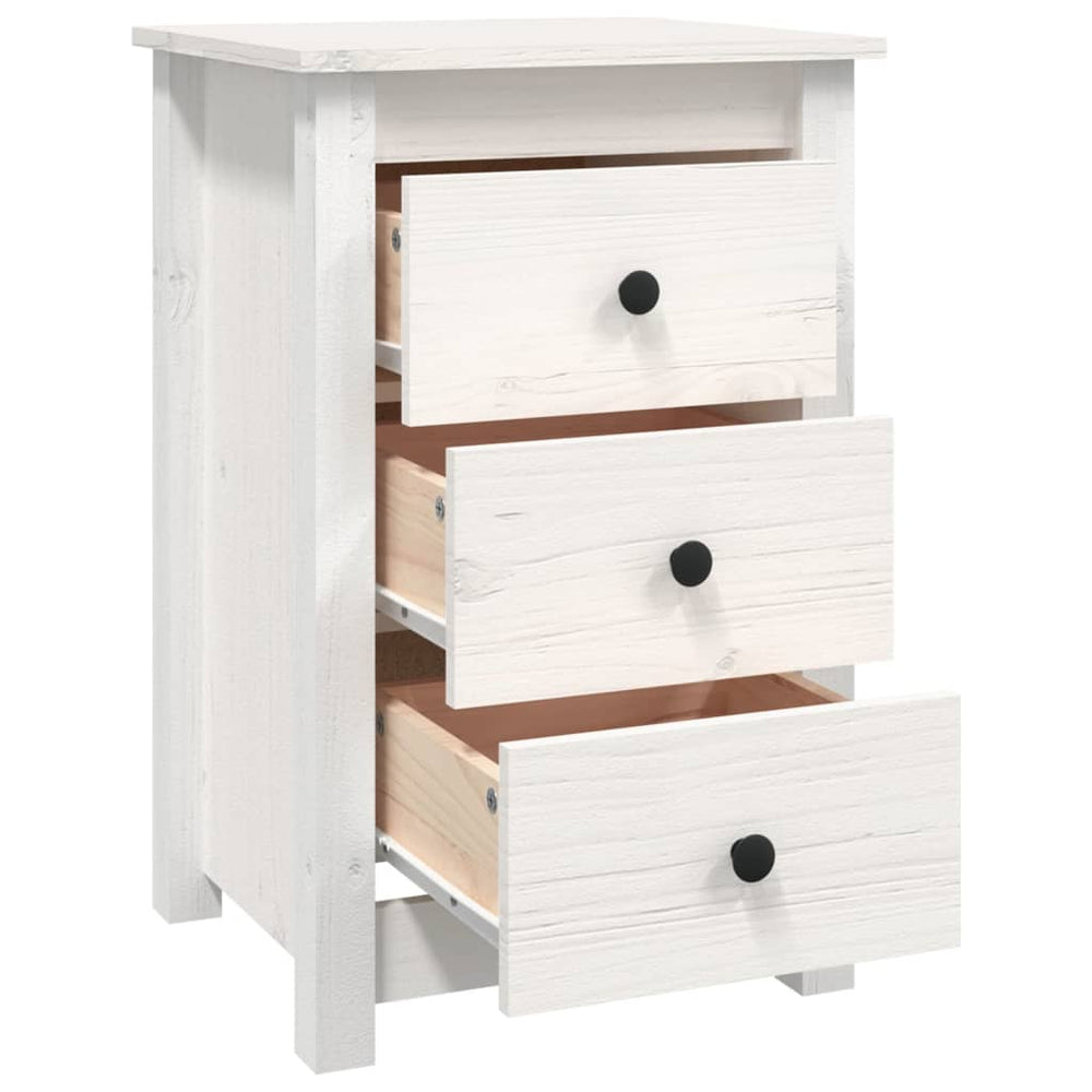 Nachtkastjes 2 st 40x35x61,5 cm massief grenenhout wit MeubelReus