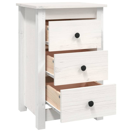 Nachtkastjes 2 st 40x35x61,5 cm massief grenenhout wit MeubelReus