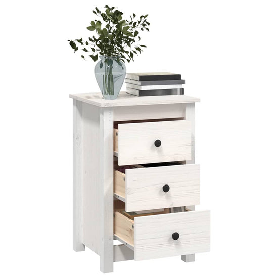 Nachtkastjes 2 st 40x35x61,5 cm massief grenenhout wit MeubelReus