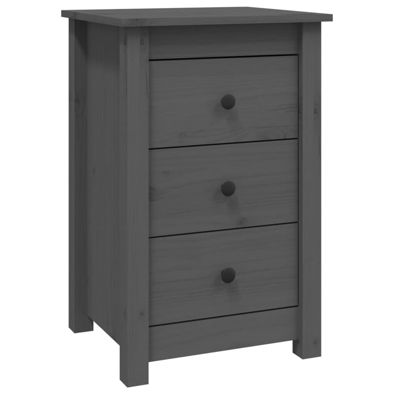 Nachtkastje 40x35x61,5 cm massief grenenhout grijs MeubelReus