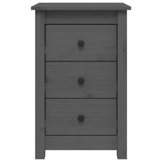 Nachtkastje 40x35x61,5 cm massief grenenhout grijs MeubelReus