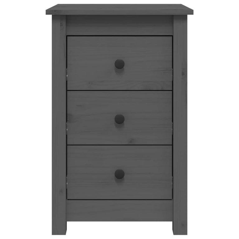 Nachtkastje 40x35x61,5 cm massief grenenhout grijs MeubelReus