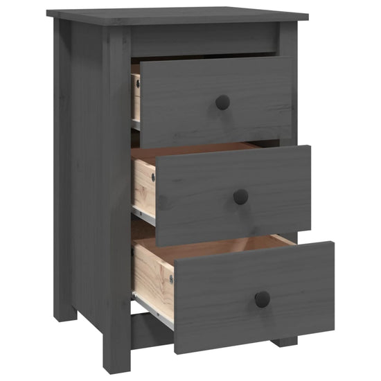 Nachtkastje 40x35x61,5 cm massief grenenhout grijs MeubelReus