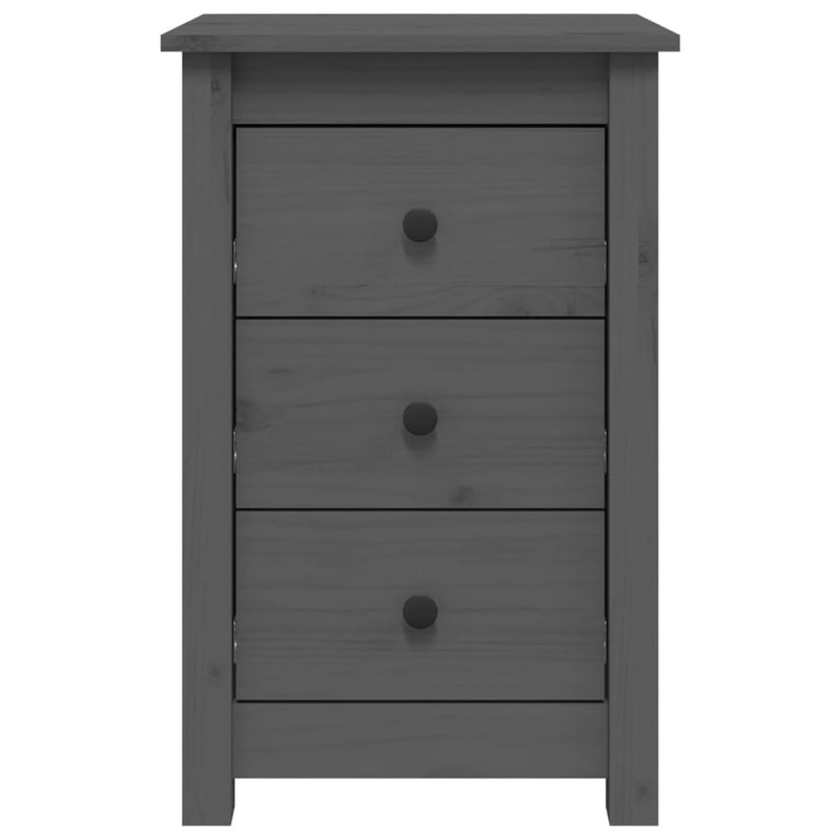 Nachtkastjes 2 st 40x35x61,5 cm massief grenenhout grijs MeubelReus