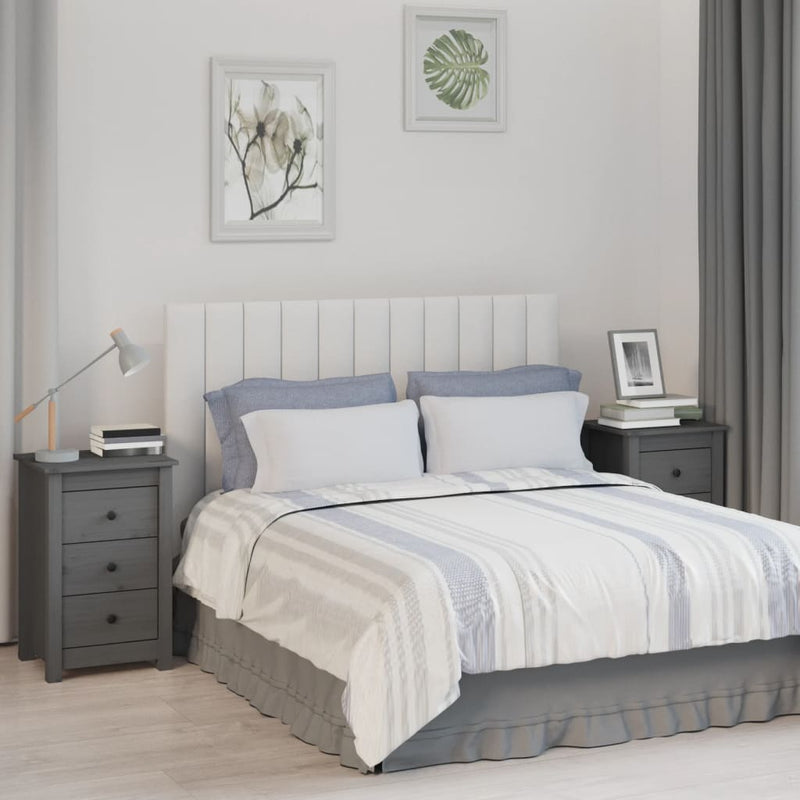 Nachtkastjes 2 st 40x35x61,5 cm massief grenenhout grijs MeubelReus