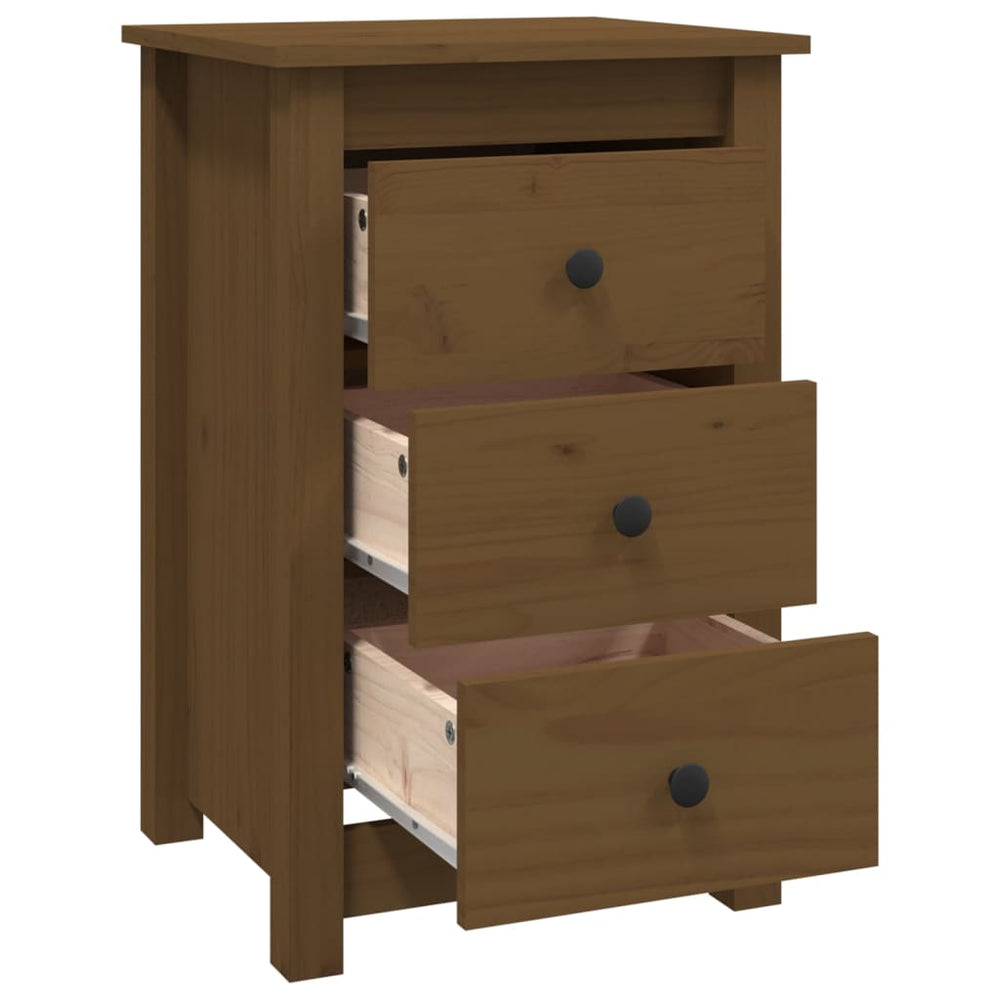 Nachtkastje 40x35x61,5 cm massief grenenhout honingbruin MeubelReus