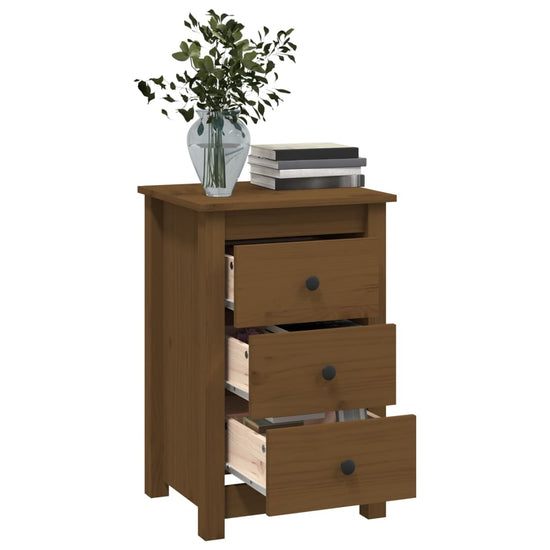 Nachtkastje 40x35x61,5 cm massief grenenhout honingbruin MeubelReus