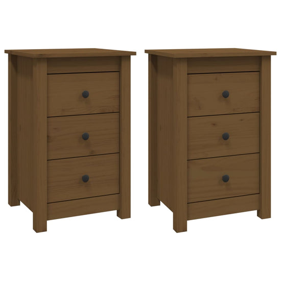 Nachtkastjes 2 st 40x35x61,5 cm massief grenenhout honingbruin MeubelReus
