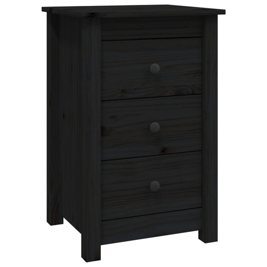 Nachtkastjes 2 st 40x35x61,5 cm massief grenenhout zwart MeubelReus