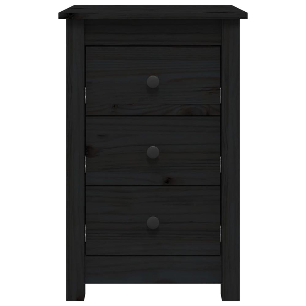 Nachtkastjes 2 st 40x35x61,5 cm massief grenenhout zwart MeubelReus