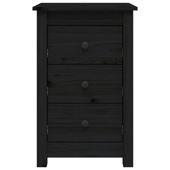 Nachtkastjes 2 st 40x35x61,5 cm massief grenenhout zwart MeubelReus