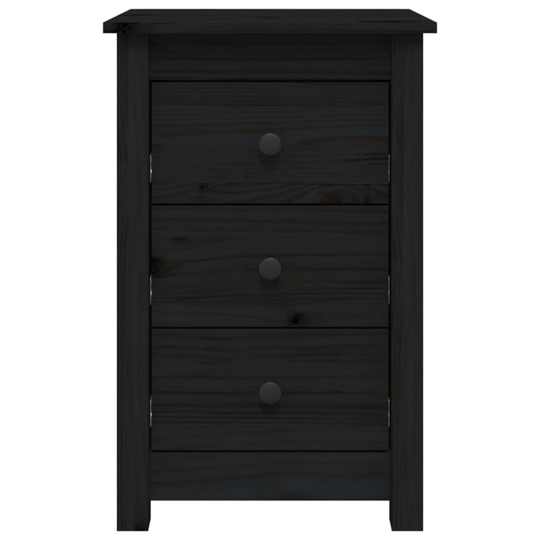 Nachtkastjes 2 st 40x35x61,5 cm massief grenenhout zwart MeubelReus