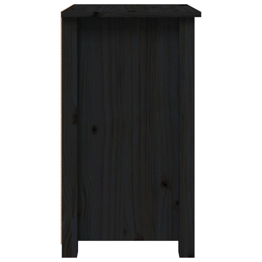 Nachtkastjes 2 st 40x35x61,5 cm massief grenenhout zwart MeubelReus