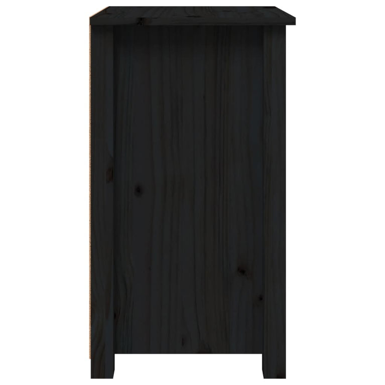 Nachtkastjes 2 st 40x35x61,5 cm massief grenenhout zwart MeubelReus