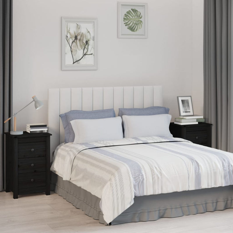 Nachtkastjes 2 st 40x35x61,5 cm massief grenenhout zwart MeubelReus